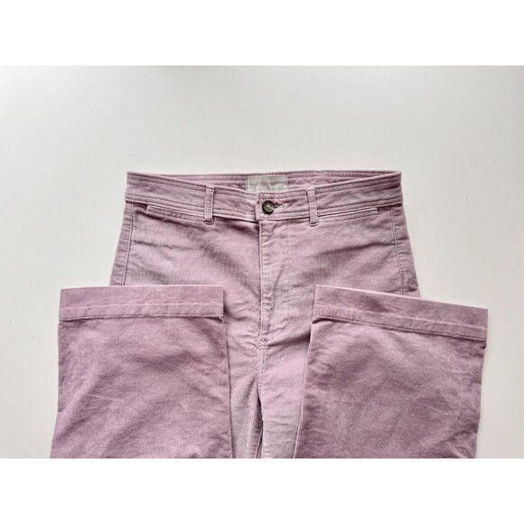 EVERLANE Dusty Lavender Purple Cotton Corduroy Wide Leg Sailor Pants, Size 6 - Picture 12 of 15